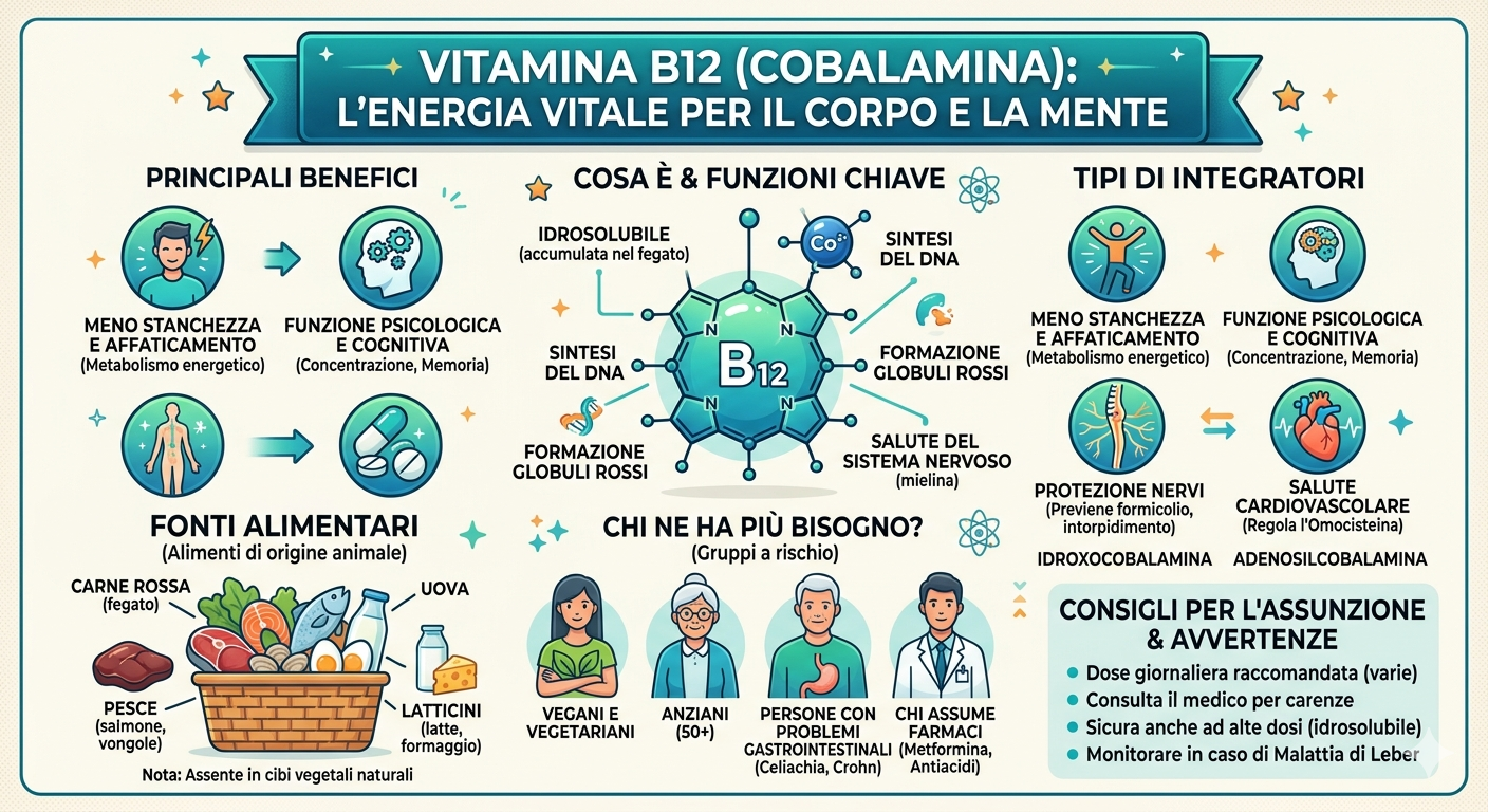 Infografica vitamina B12 (cobalamina)
