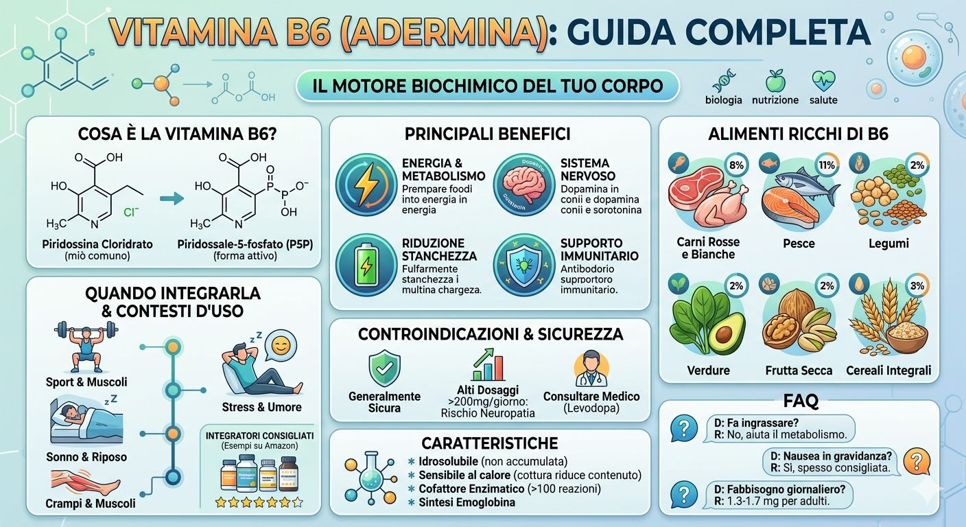 Infografica vitamina B6 (adermina)