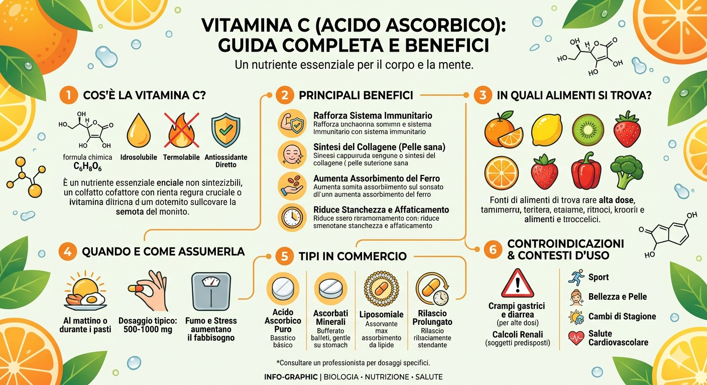 Infografica vitamina C (acido ascorbico)